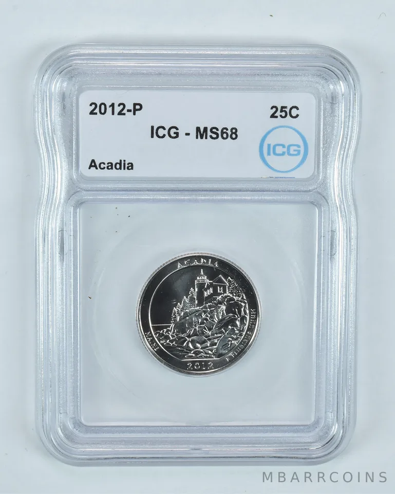 2012-P Washington Quarter ATB Acadia MS68 ICG