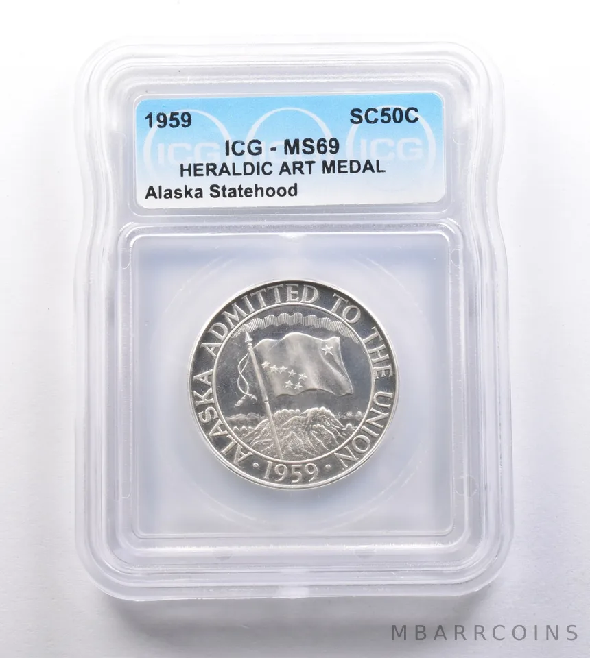 1959 So Called Half Dollar Alaska Statehood MS69 ICG