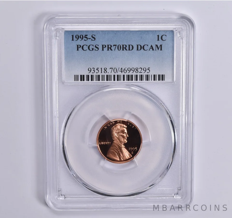 1995-S Lincoln Memorial Cent PR70 RD PCGS Blue Lbl