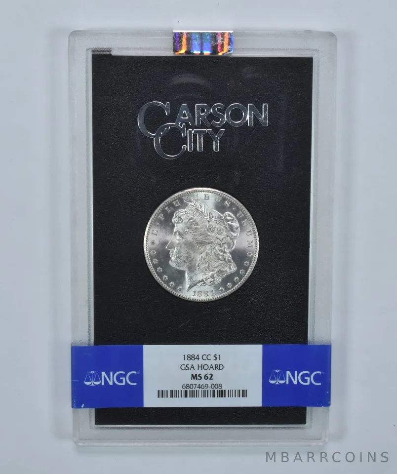 1884-CC Morgan Silver Dollar GSA Hoard MS62 NGC