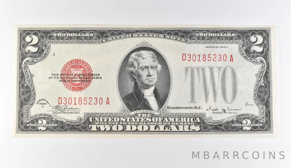 1928 E $2 Legal Tender Red Seal a9731