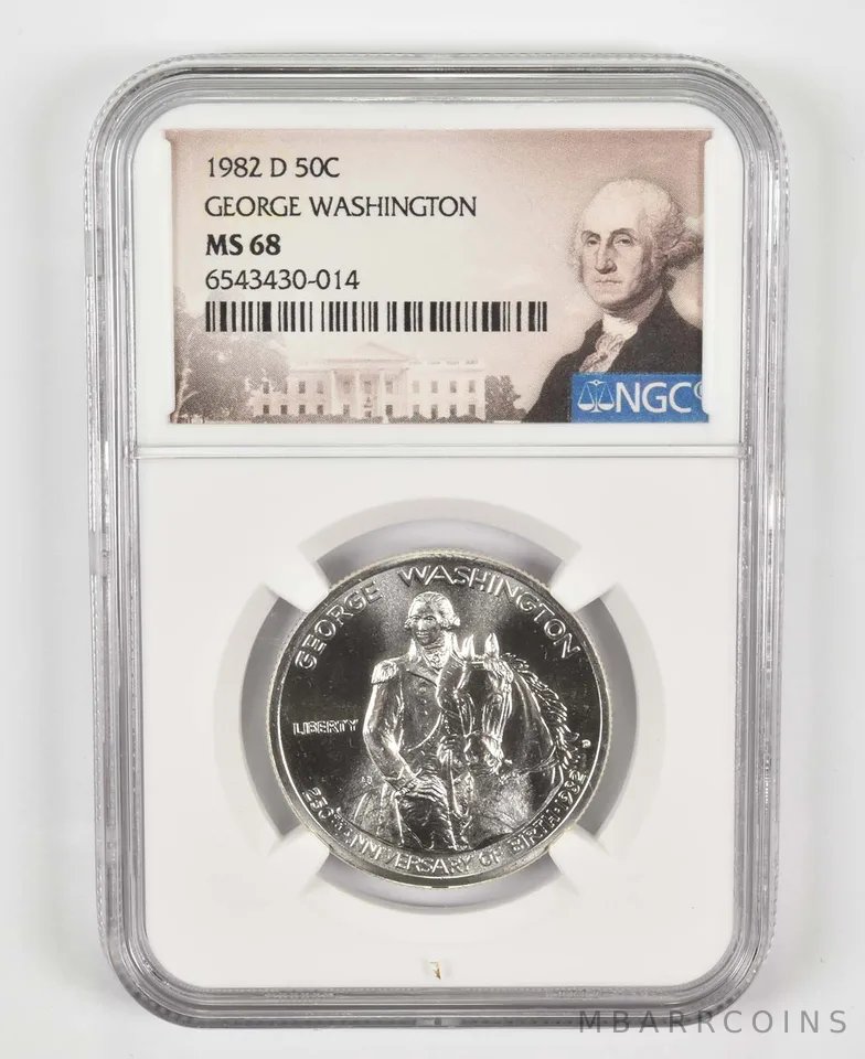 1982-D George Washington Commemorative Half Dollar MS68 NGC Special Label