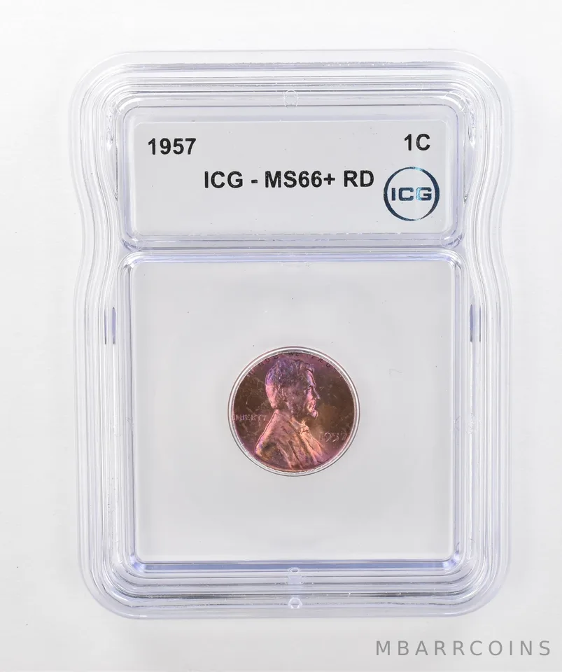 1957 Lincoln Wheat Cent MS66+ RD ICG Beautiful Tone *2908
