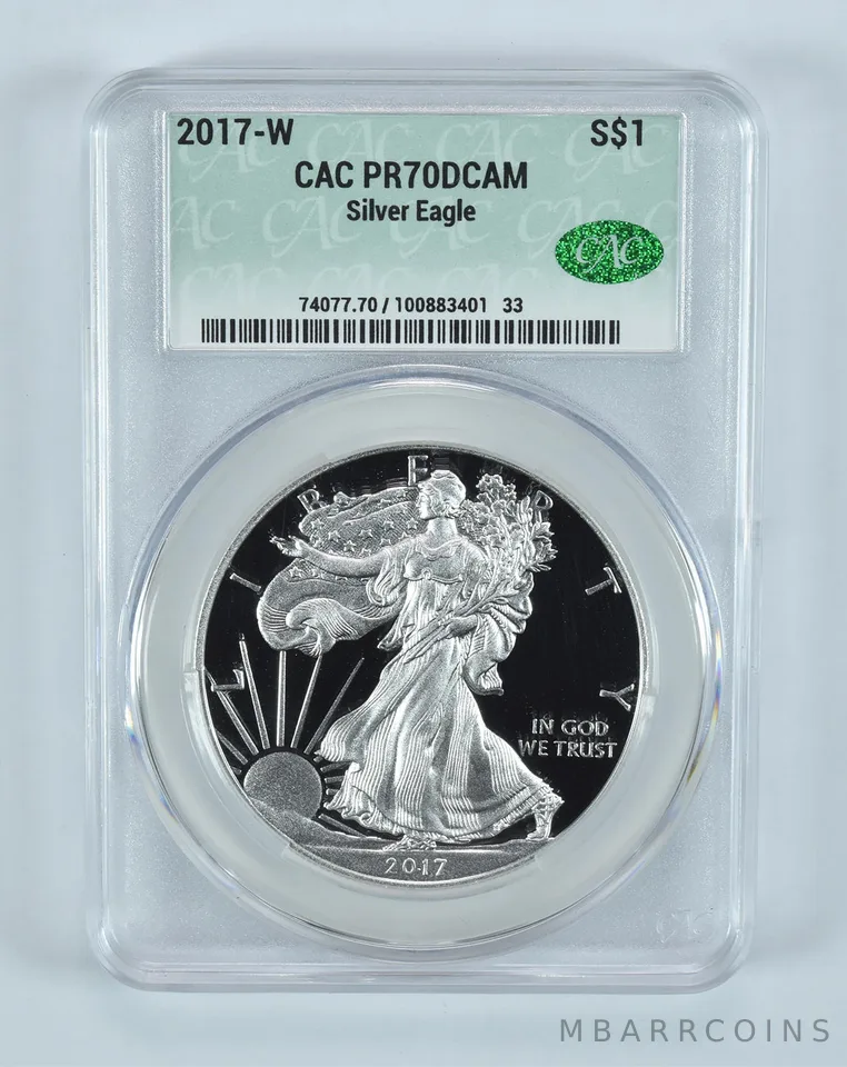 2017-W American Silver Eagle PR70 DCAM CAC CACg