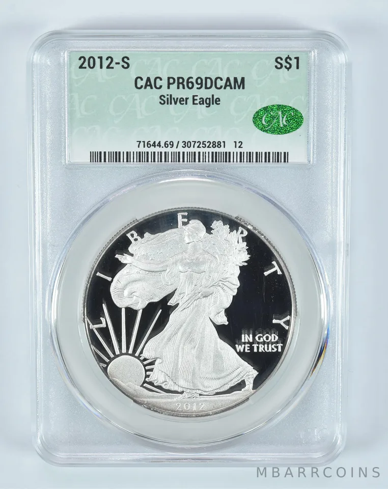 2012-S American Silver Eagle PR69 DCAM CAC CACg