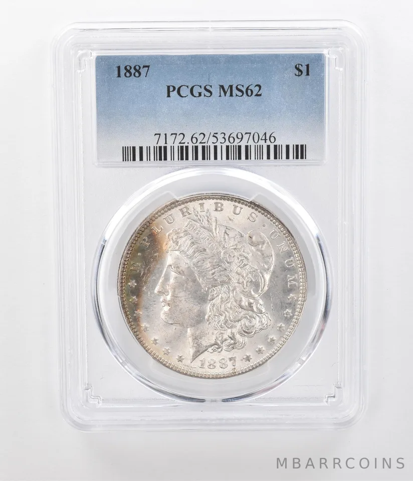 1887 Morgan Silver Dollar MS62 PCGS Beautiful Tone *1181