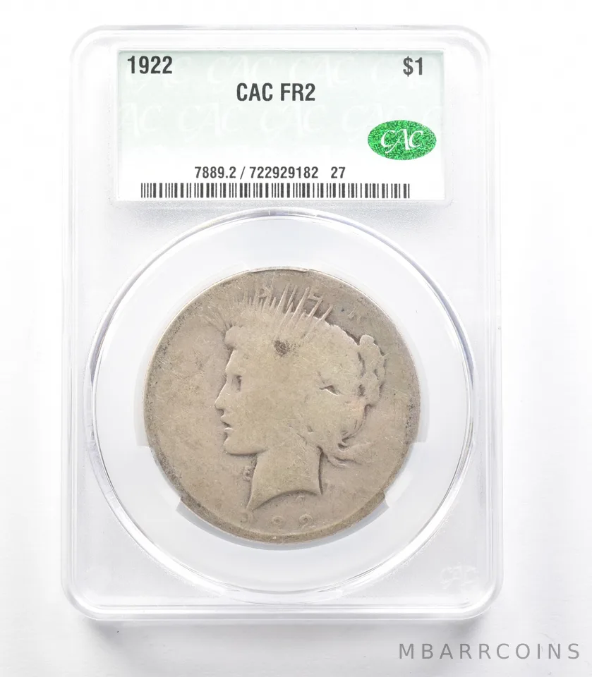 1922 Peace Silver Dollar FR2 CAC Lowball a3323