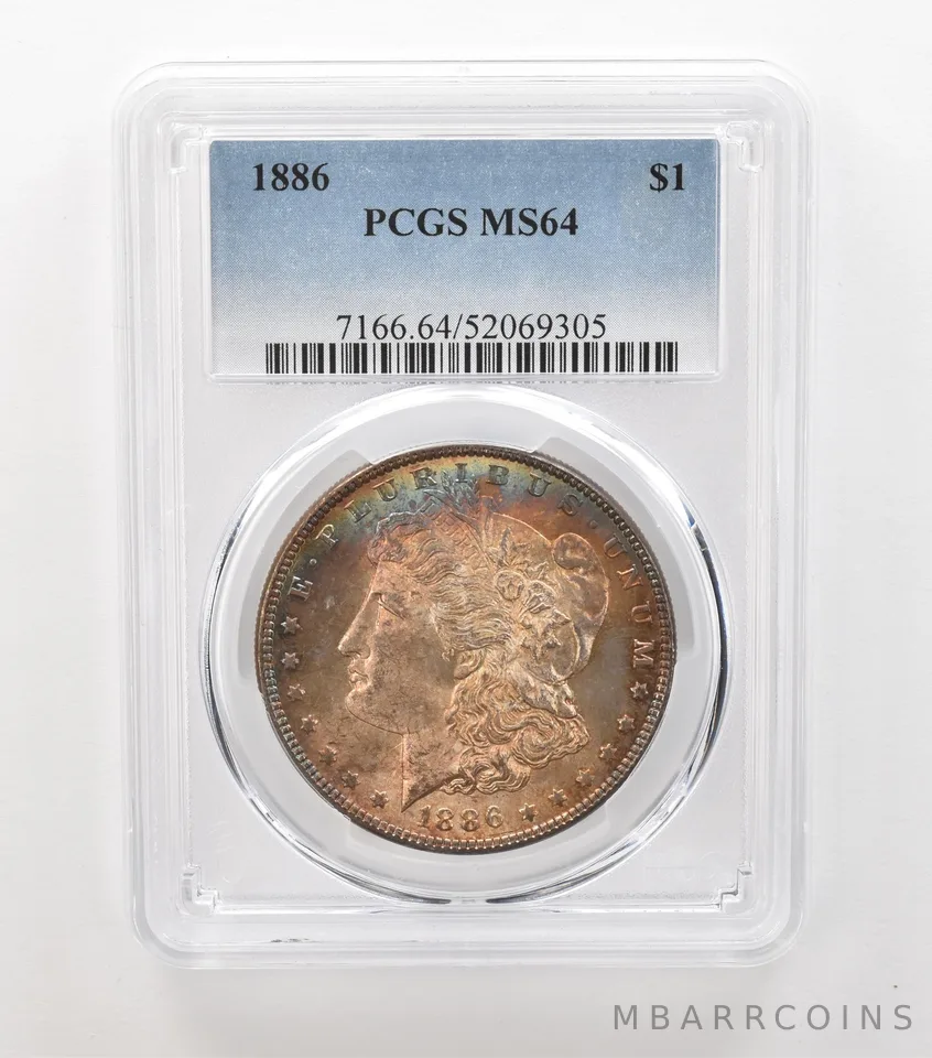 1886 Morgan Silver Dollar MS64 PCGS Beautiful Tone a6928