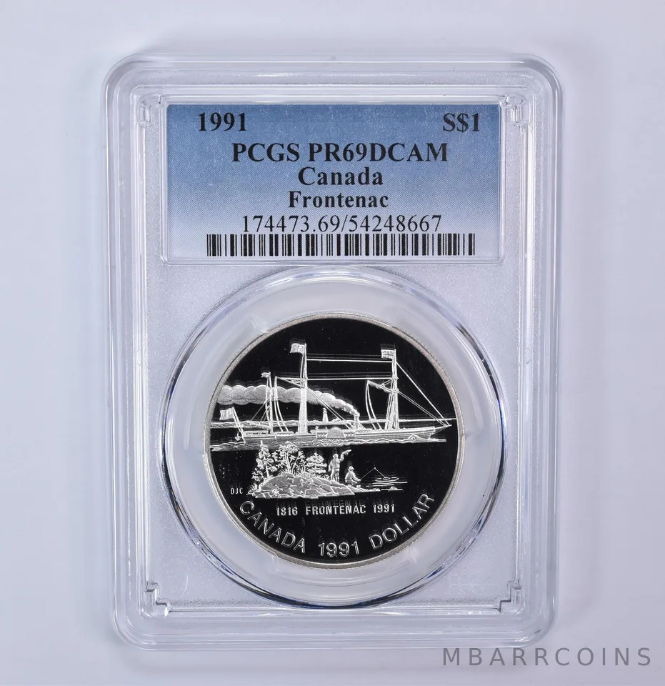 1991 Canada 1 Dollar Silver Frontenac PR69 DCAM PCGS Blue Label