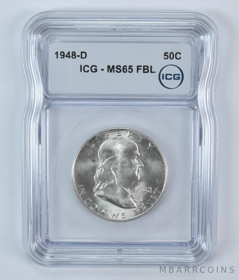 1948-D Franklin Half Dollar MS65 FBL ICG