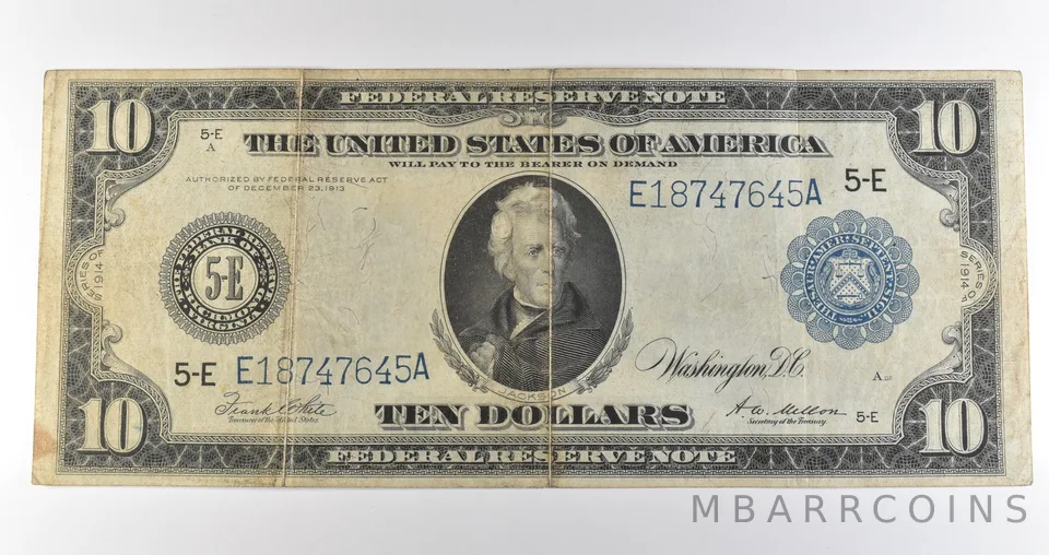 1914 $10 Richmond VA FRN Large Note Blue Seal *3643