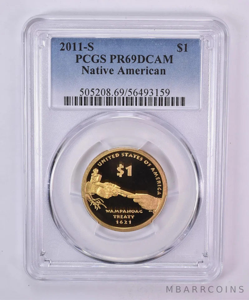 2011-S Sacagawea $1 Wampanoag Treaty PR69 DCAM PCGS Blue Label