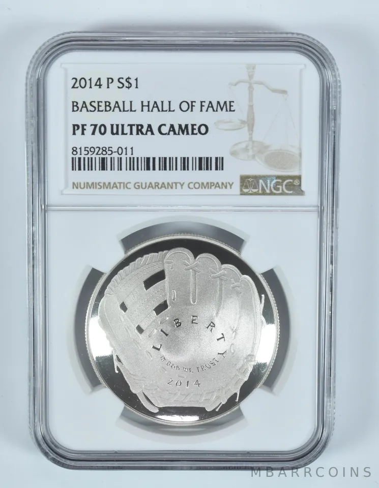 2014-P Baseball Hall Of Fame Commemorative Silver Dollar PF70 UCAM NGC