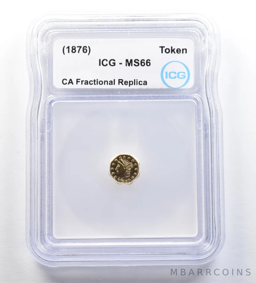 (1876) CA Fractional Gold Token 1/4 Dollar Liberty Head MS66 ICG *7191