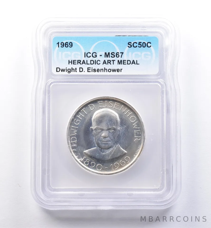1969 So Called Half Dollar Dwight D Eisenhower MS67 ICG *8409