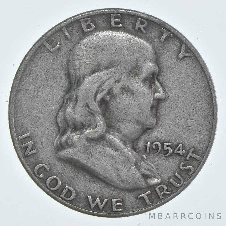 1954-D Franklin Half Dollar Circulated 90% Silver (1pc)