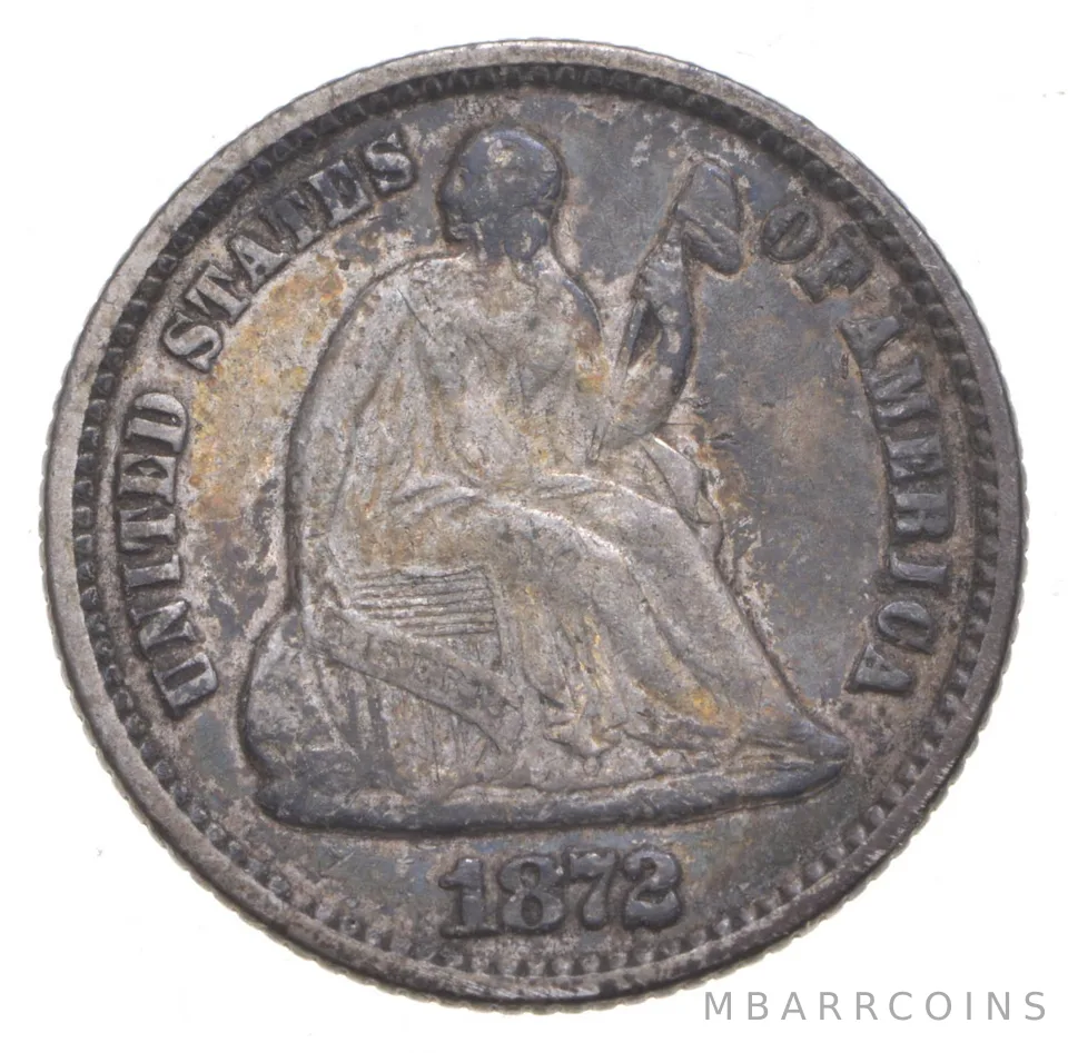 1872 Seated Liberty Half Dime *4550