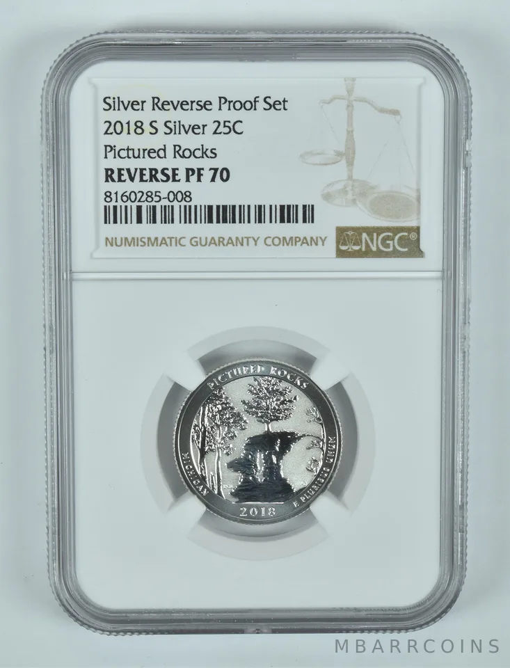 2018-S ATB Quarter Pictured Rocks Silver Reverse Proof Set Reverse PF70 NGC