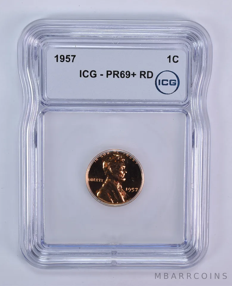 1957 Lincoln Wheat Cent PR69+ RD ICG