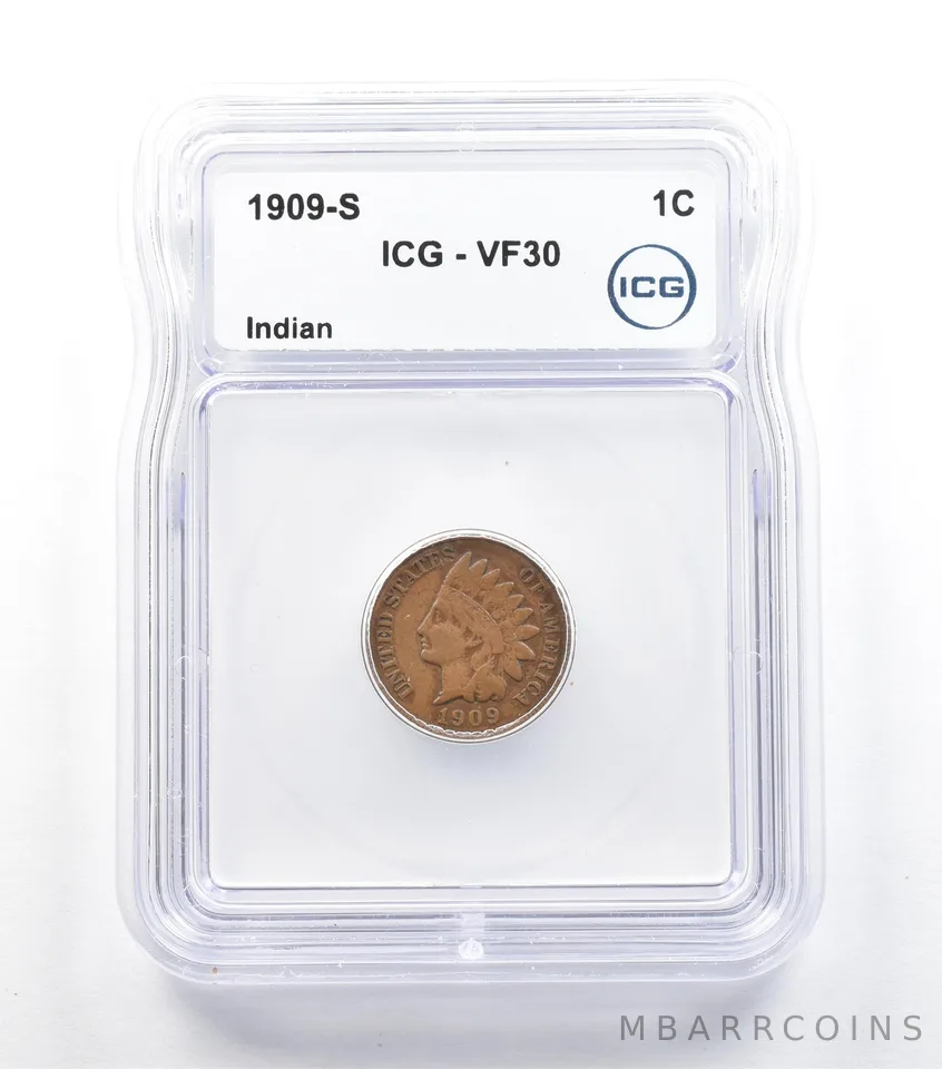 1909-S Indian Head Cent VF30 ICG *5038