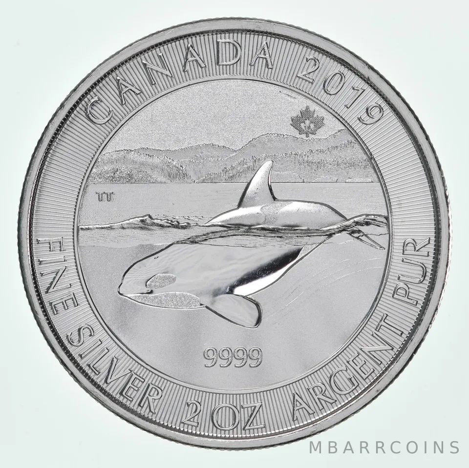 2019 Canada 10 Dollars Silver Orcas 2 Oz Silver