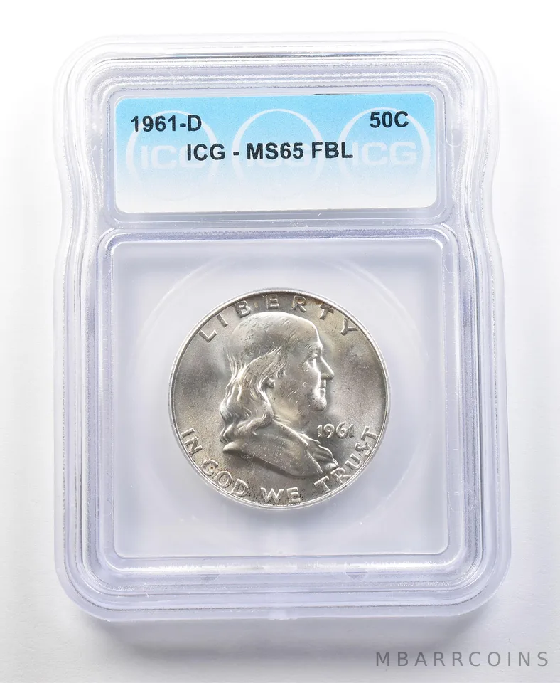 1961-D Franklin Half Dollar MS65 FBL ICG *0083