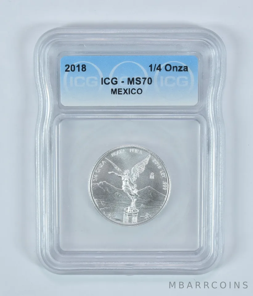 2018 Mexico 1/4 Onza Silver Libertad MS70 ICG
