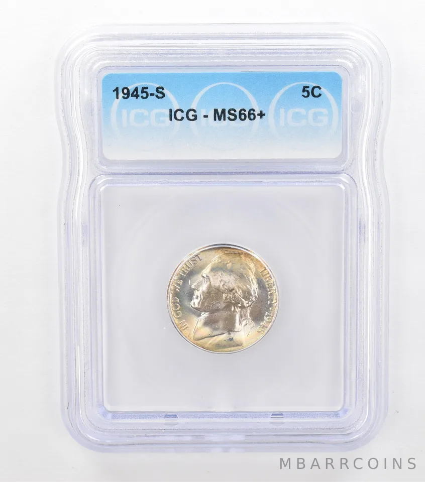 1945-S Jefferson Nickel MS66+ ICG Beautiful Tone *3663