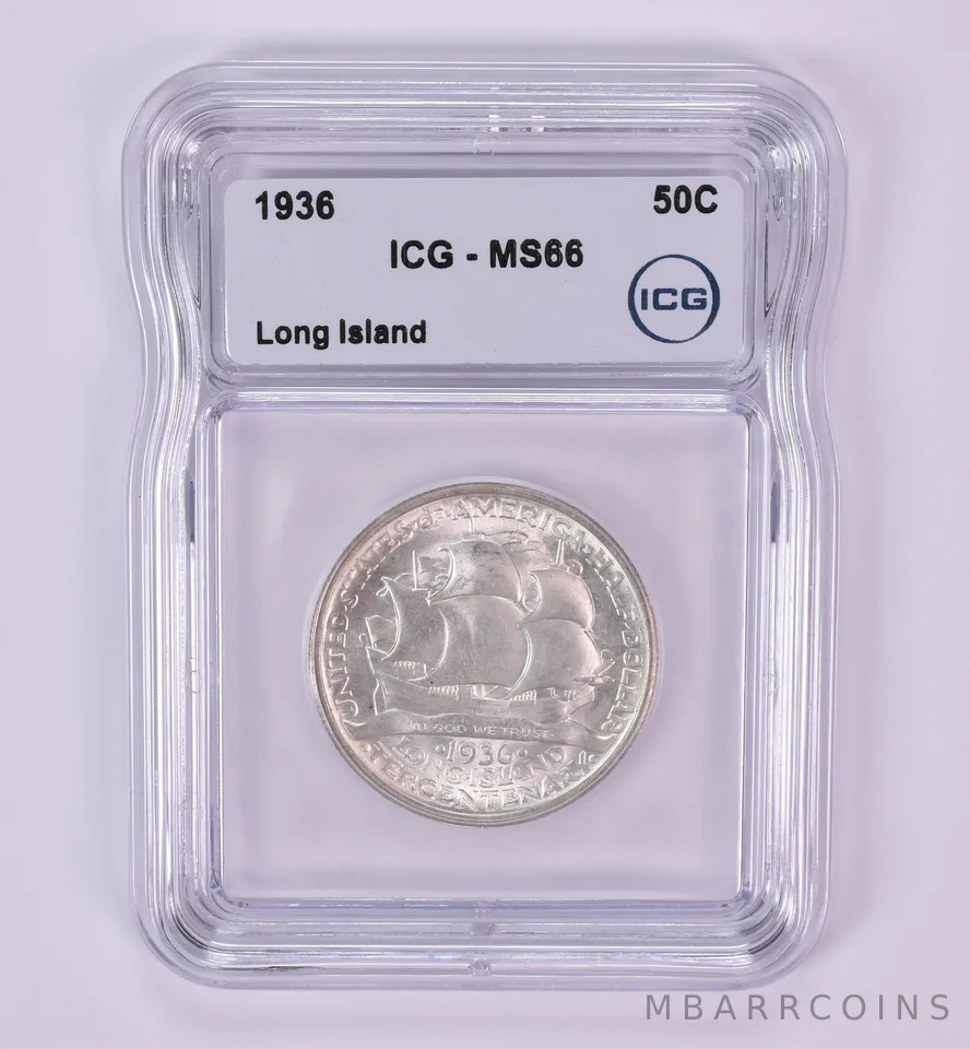1936 Long Island Commemorative Half Dollar MS66 ICG a1793
