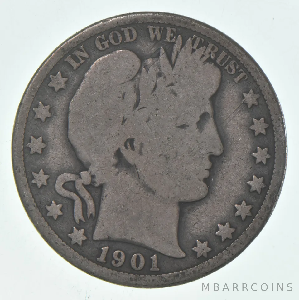 1901-O Barber Half Dollar Average Circ 90% Silver