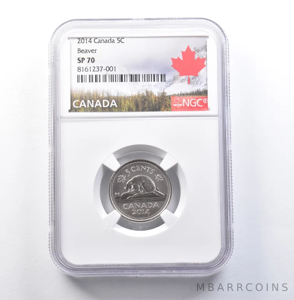 2014 Canada 5 Cents Beaver SP70 NGC a5991