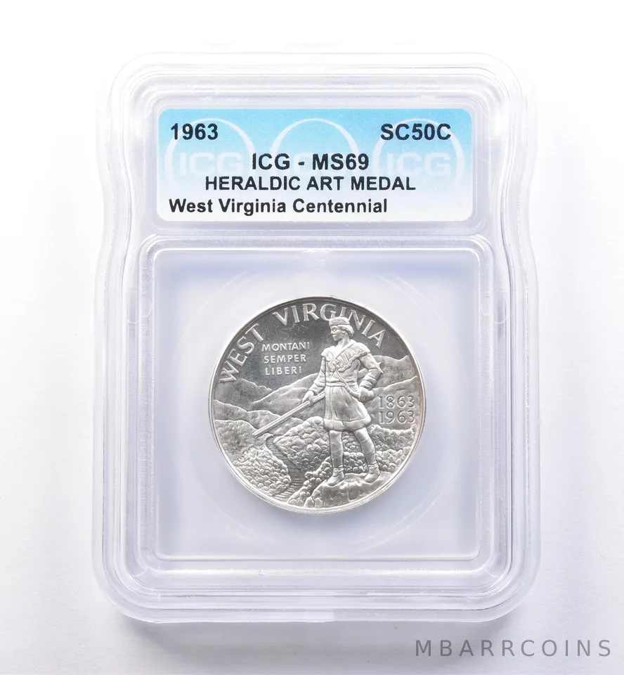 1963 So Called Half Dollar West Virginia Centennial MS69 ICG *8460