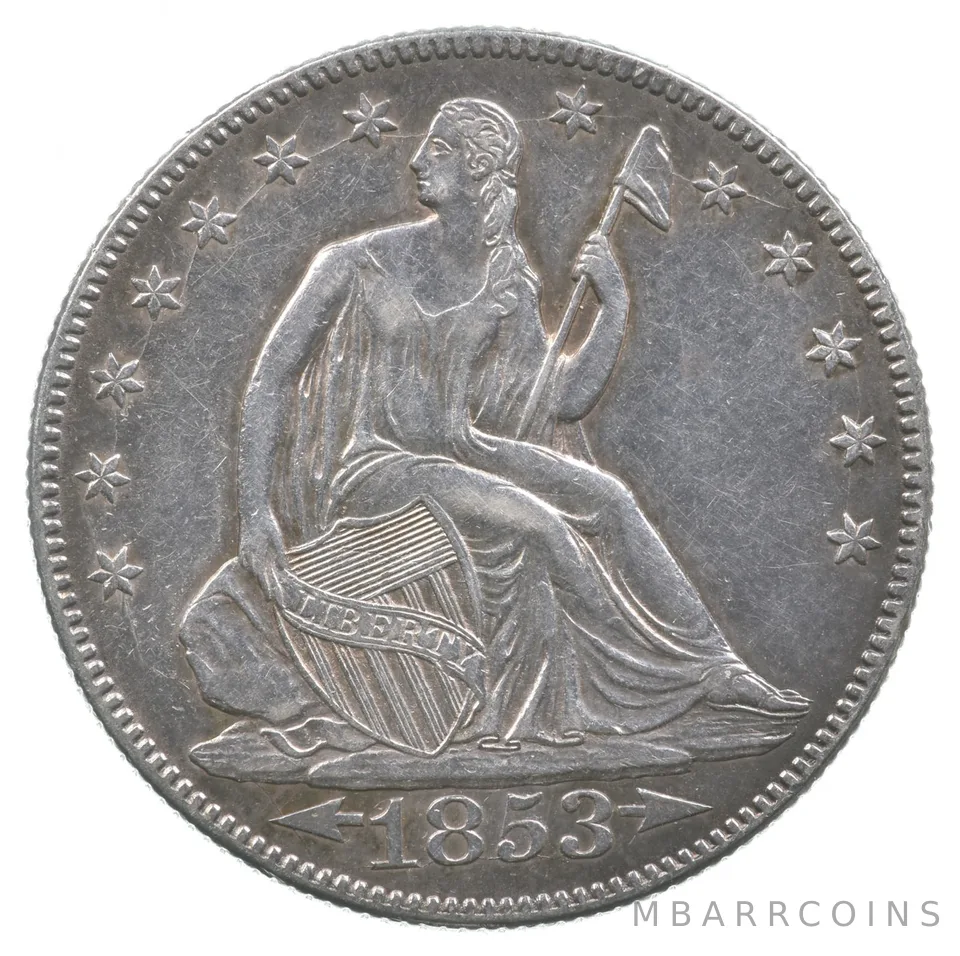 1853 Seated Liberty Half Dollar Arrows a8904