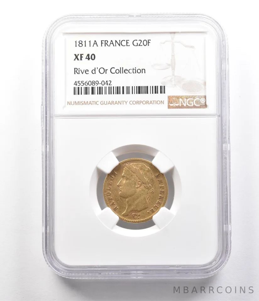 1811A France Gold 20 Francs Rive d'Or Collection XF40 NGC *2600