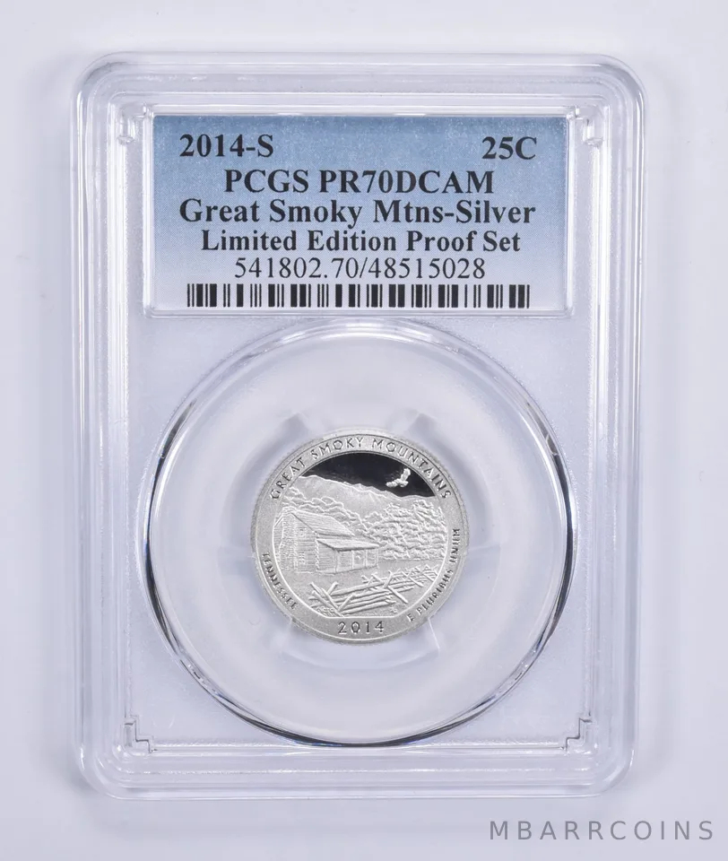 2014-S Quarter Silver Great Smoky Mountains Limited Edition Set PR70 PCGS