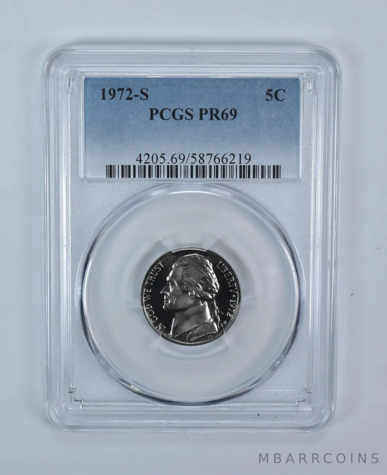 1972-S Jefferson Nickel PR69 PCGS Blue Label
