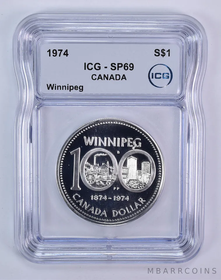 1974 Canada 1 Dollar Silver Winnipeg SP69 ICG