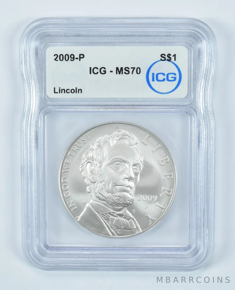 2009-P Abraham Lincoln Commemorative Silver Dollar MS70 ICG