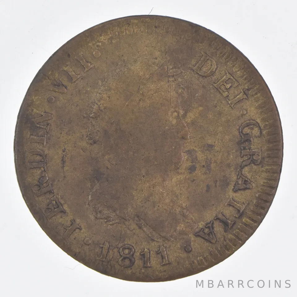 Better Date - 1811 Mexico 2 Reales World Coin- Silver *503