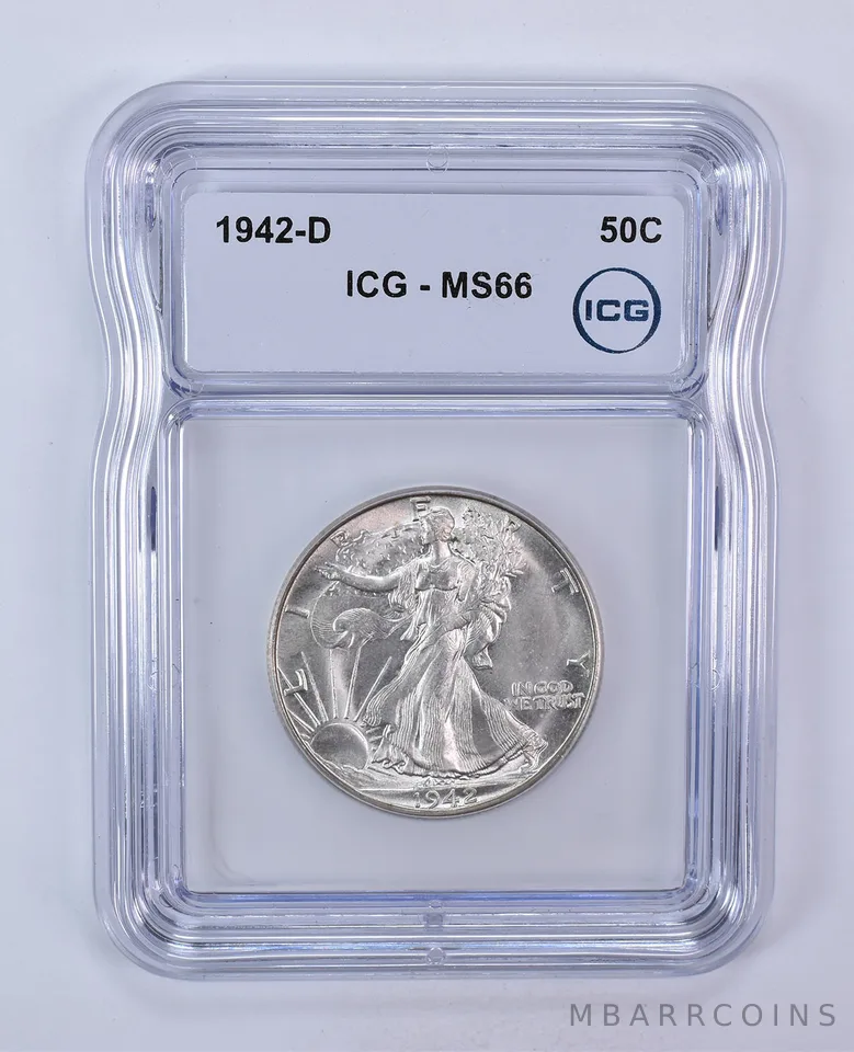 1942-D Walking Liberty Half Dollar MS66 ICG