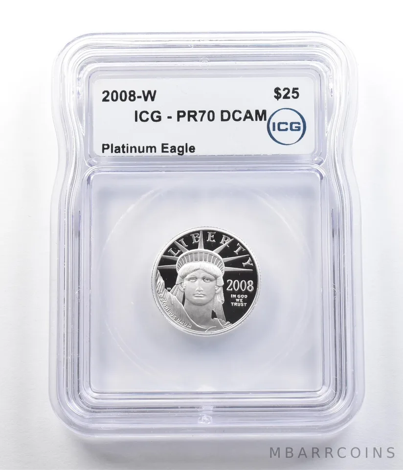2008-W $25 American Platinum Eagle 1/4 Oz Platinum PR70 DCAM ICG