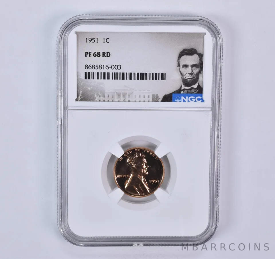 1951 Lincoln Wheat Cent PF68 RD NGC Special Label