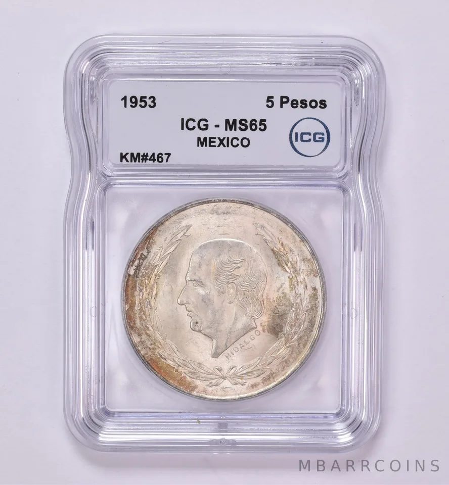 1953 Mexico 5 Peso KM#467 MS65 ICG Beautiful Tone *0441