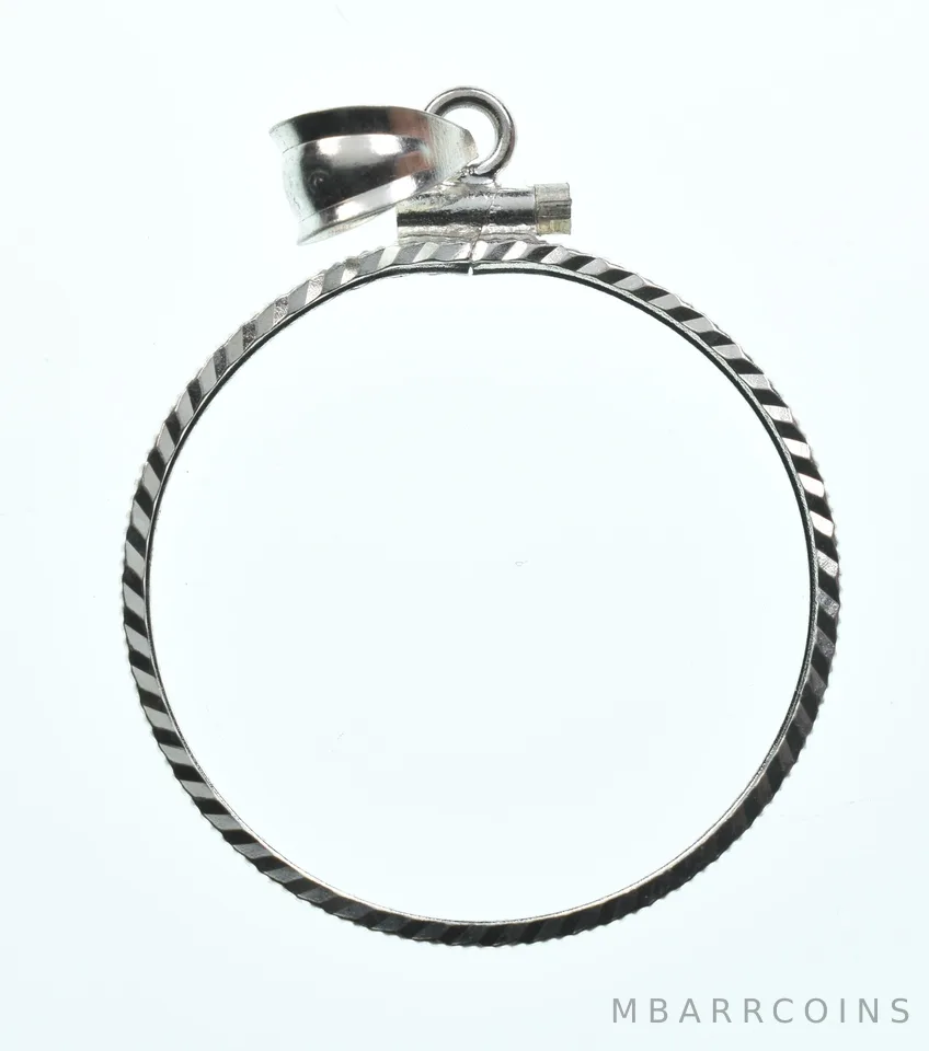 Sterling Silver 26 MM Susan B Anthony $1 Coin Bezel Pendant Frame Edge *2331