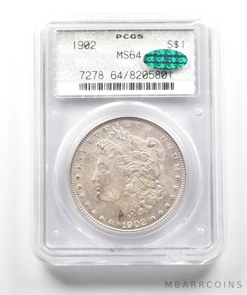 1902 Morgan Silver Dollar MS64 PCGS OGH CAC Doily *4289
