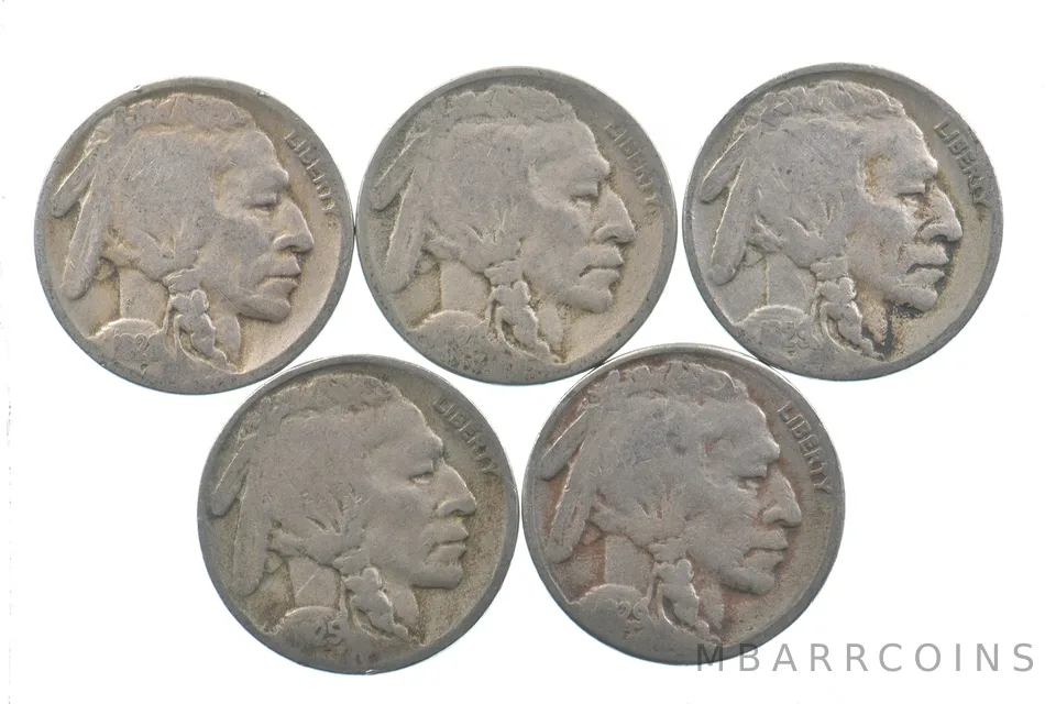 BETTER Lot 1928-D Worn Date 1929-S 1925-S 1929-S Buffalo Nickel Collection *023