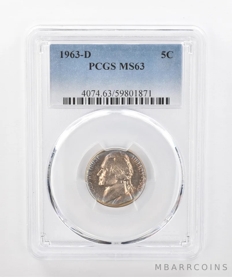 1963-D Jefferson Nickel MS63 PCGS Beautiful Tone *1589