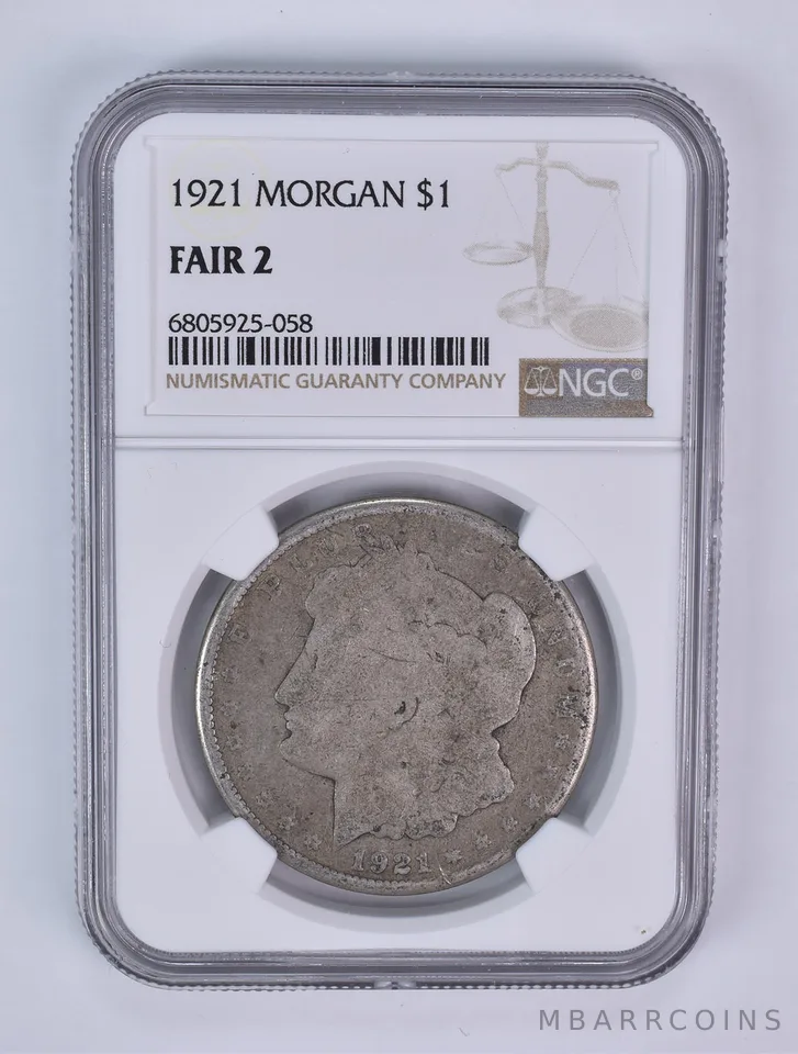 1921 Morgan Silver Dollar Fair 2 NGC Lowball