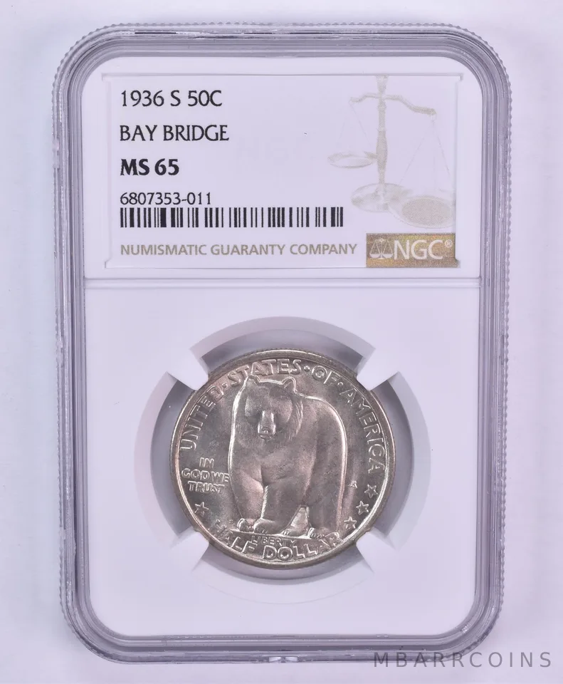 1936-S Bay Bridge Commemorative Silver Half Dollar MS65 NGC *2303