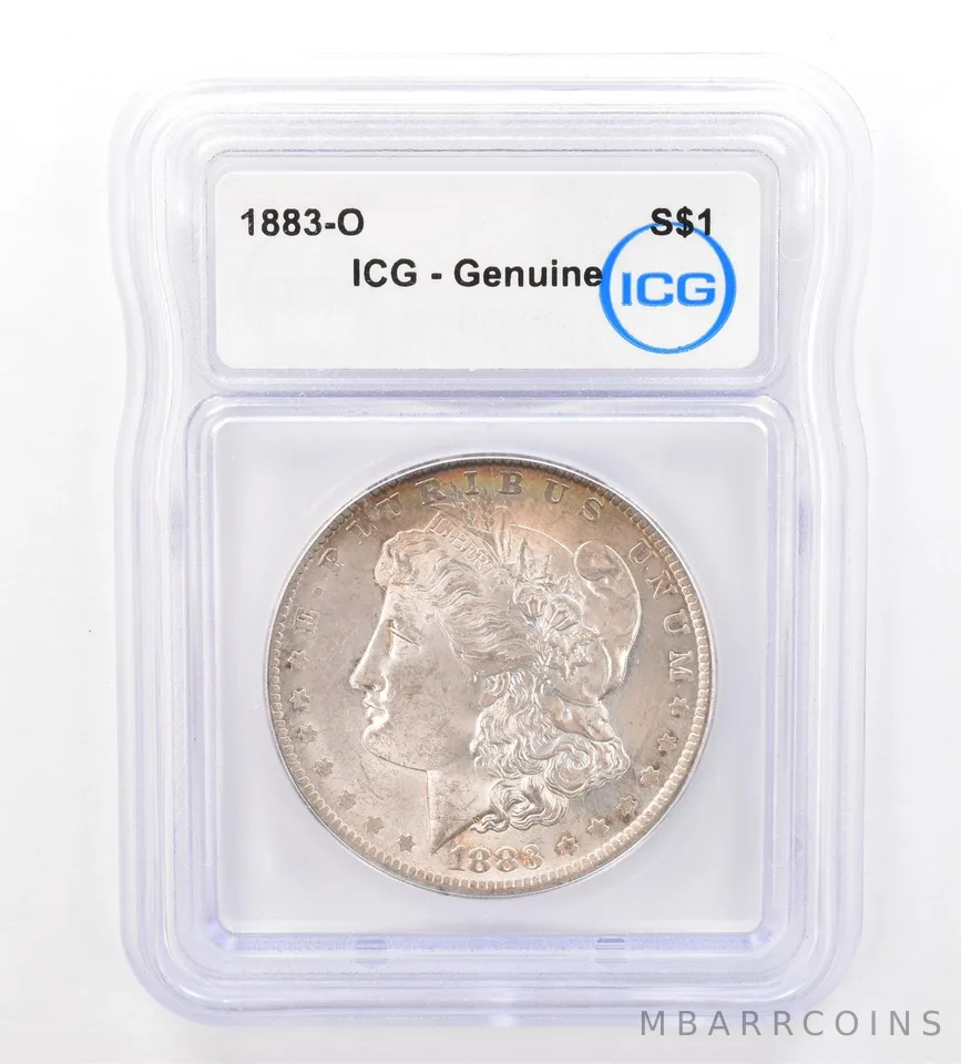 1883-O Morgan Silver Dollar Genuine ICG Beautiful Tone *7370